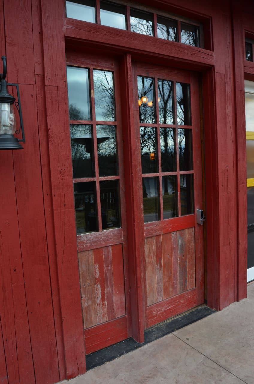 Reclaim Faded Red Exterior Door with Side Light